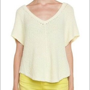 Free People Summer Romance oversized sweater knit short sleeve top size S